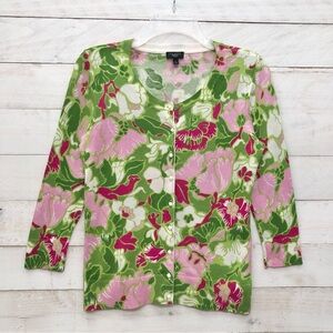 Talbots Petites Floral Cardigan • Sz P XS • EUC